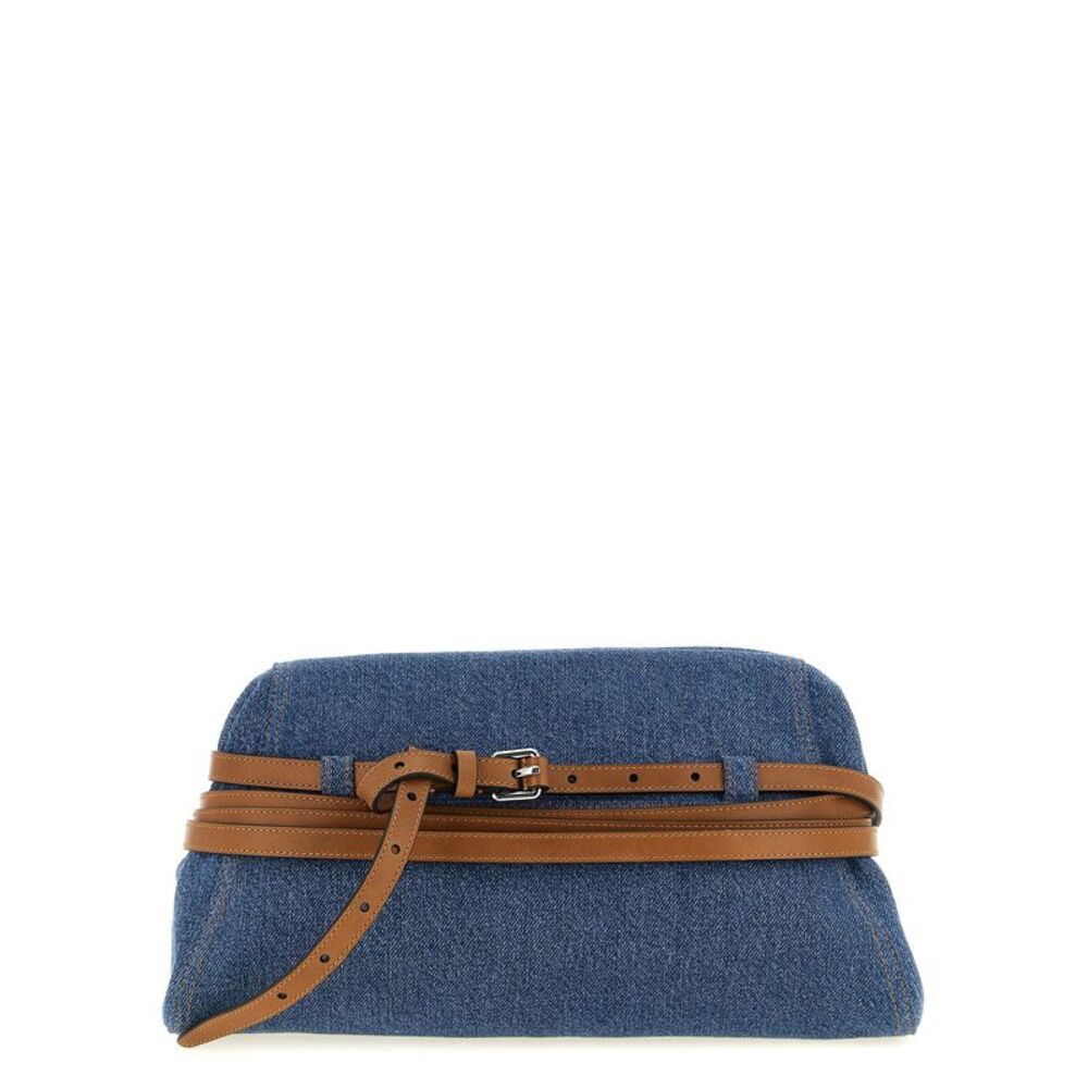 Moschino Blue Cotton Clutch Women's Bag